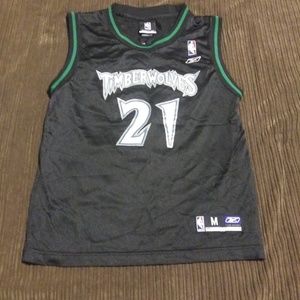 Kevin Garnett T-wolves youth medium jersey- Reebok